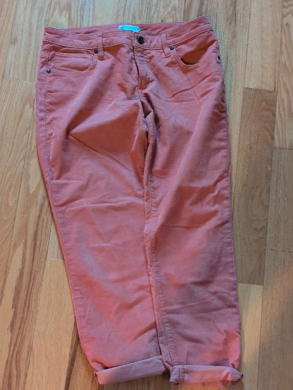 Casual Rolled-Cuff Corduroy Pants